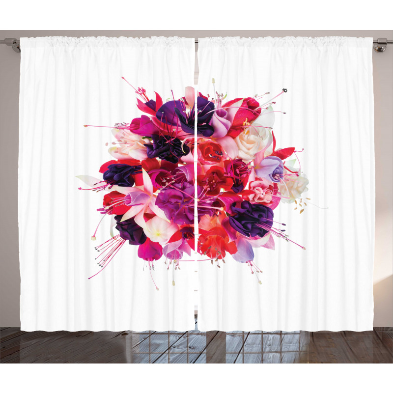 Bouquet of Exotic Flowers Curtain