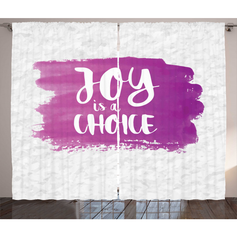 Joy is a Choice Words Art Curtain