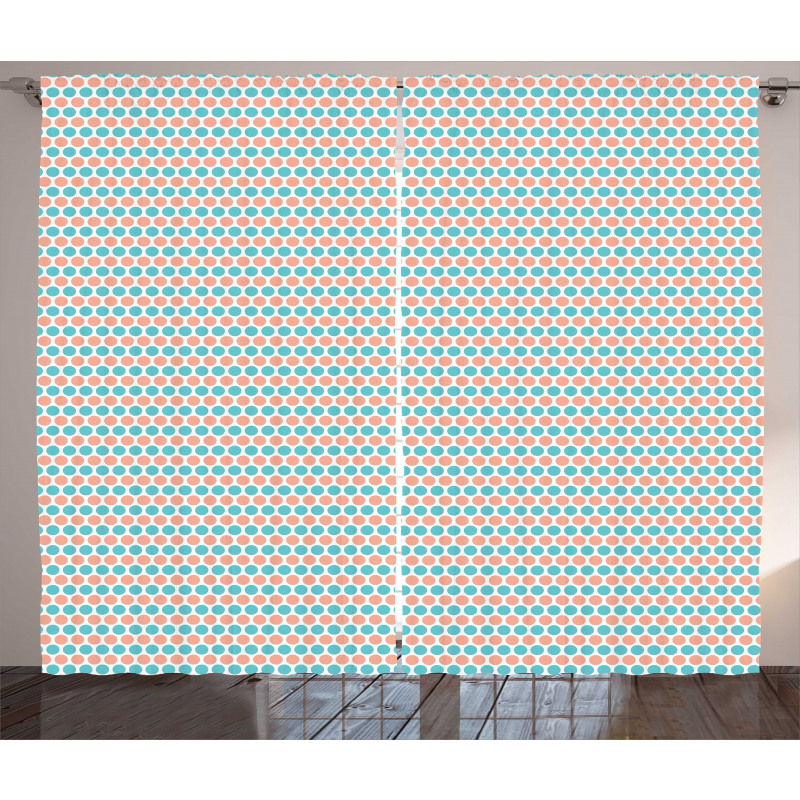 Dots Rows Pastel Tones Curtain