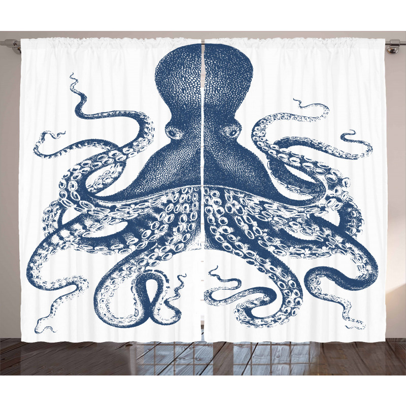 Grunge Sea Creature Curtain