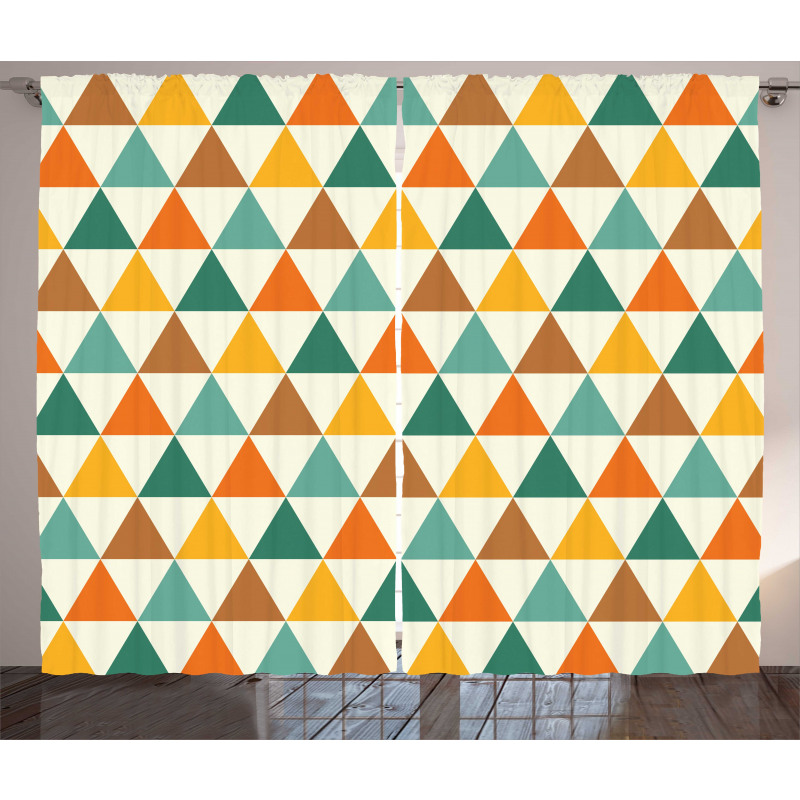 Repeating Retro Triangles Curtain