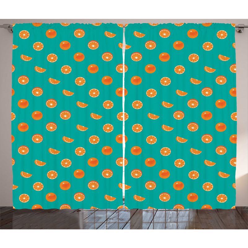 Peel and Slice Fruits Design Curtain