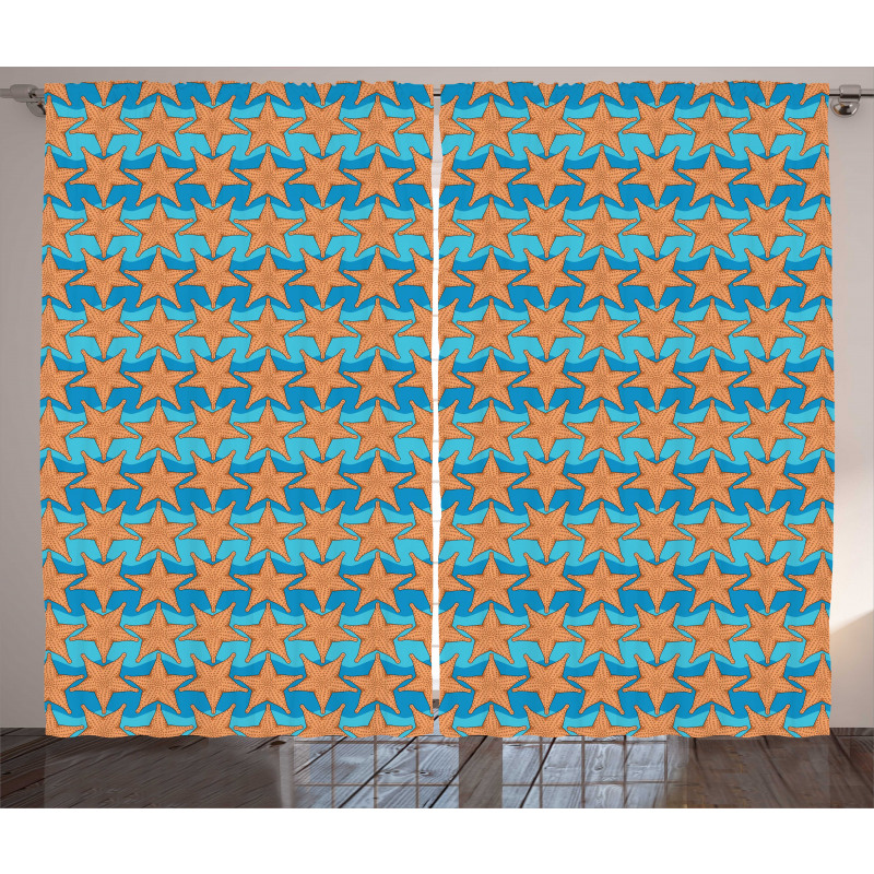 Starfish Aquatic Sea Animals Curtain