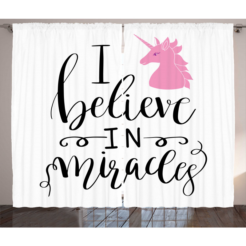 I Beleive in Miracles Text Curtain