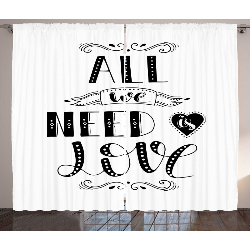 All We Need Is Love Phrase Curtain