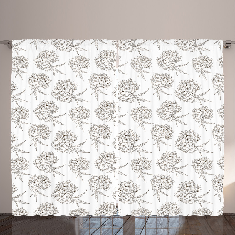 Hydrangea Flowers Bouquet Curtain