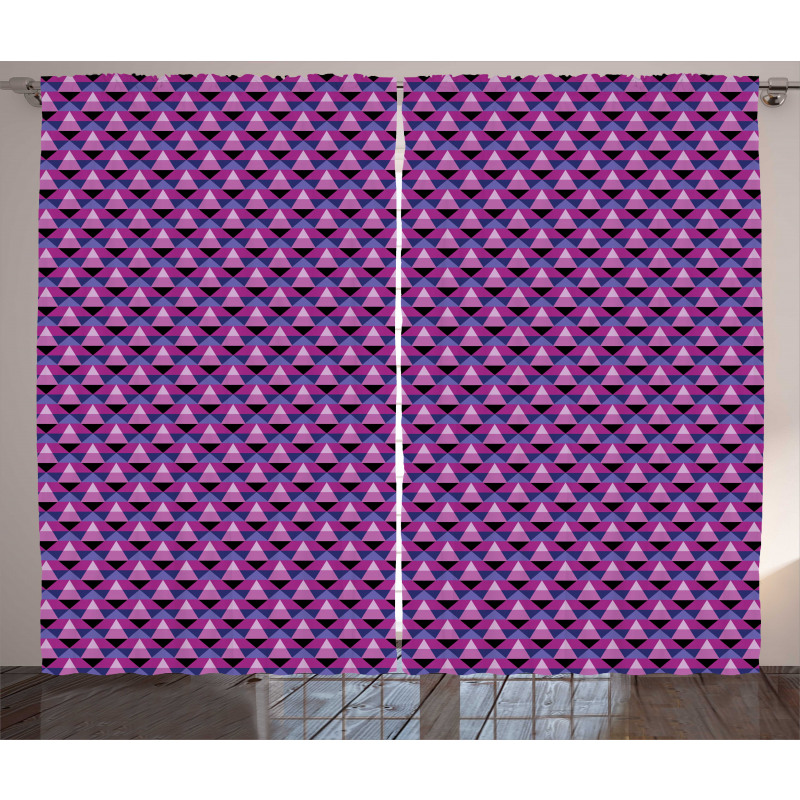 Triangles in Purple Shades Curtain