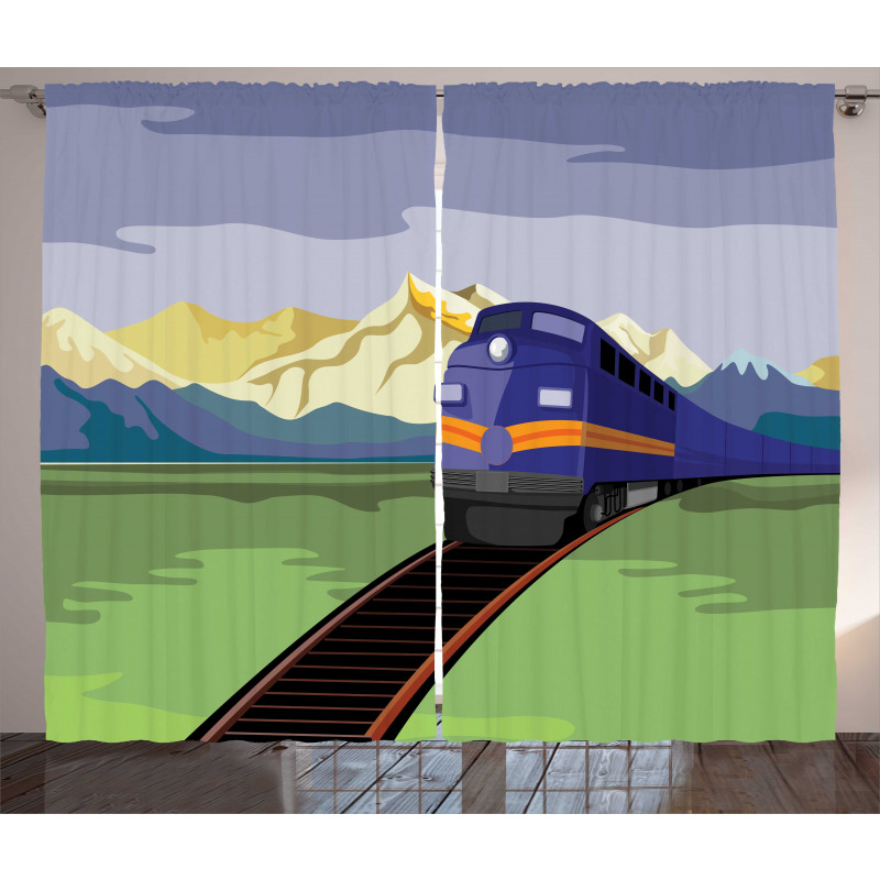 Rural Country Train Design Curtain