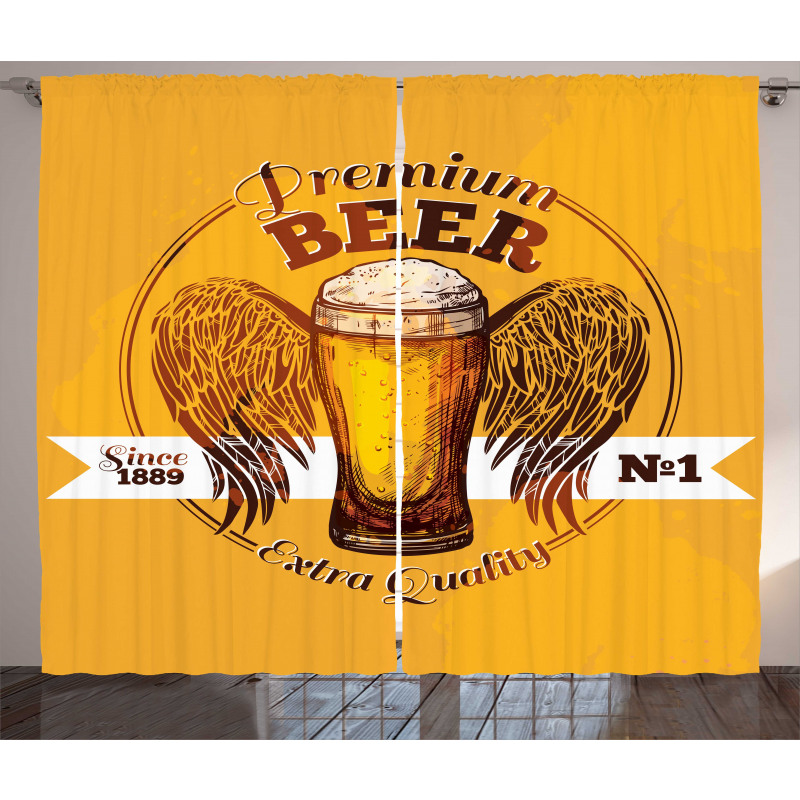 Premium Beer Grunge Graphic Curtain