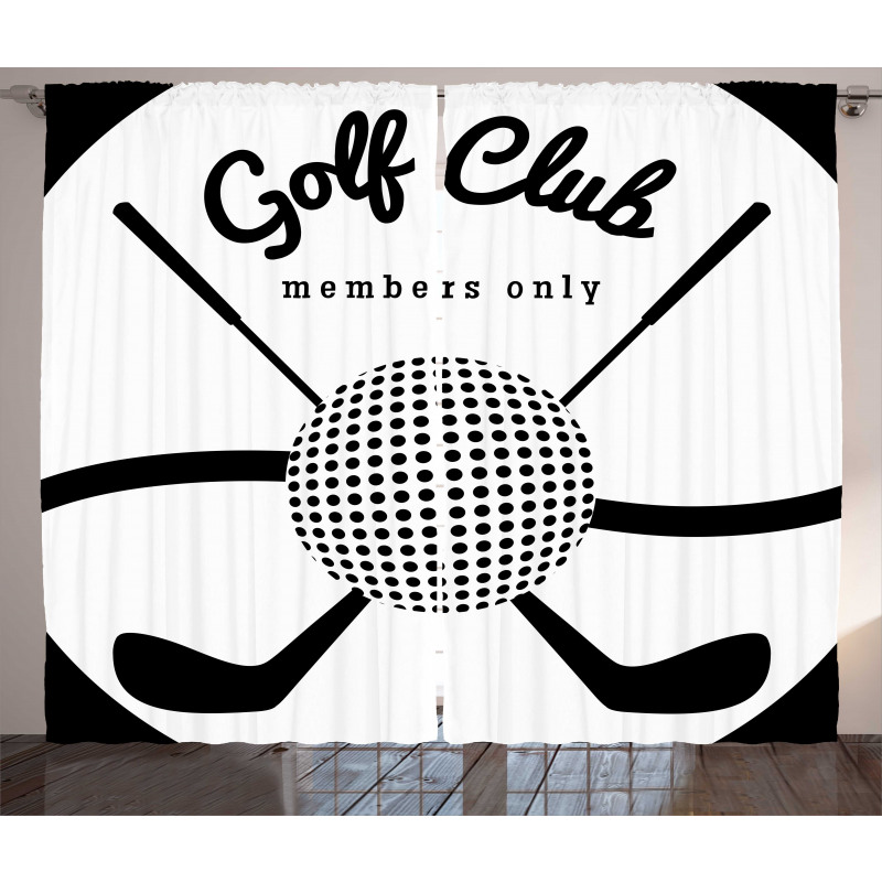 Golf Club Sign Members Only Curtain