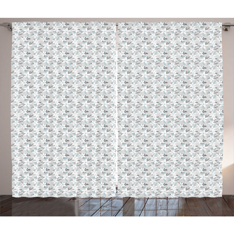 Flower Blossom with Dots Curtain