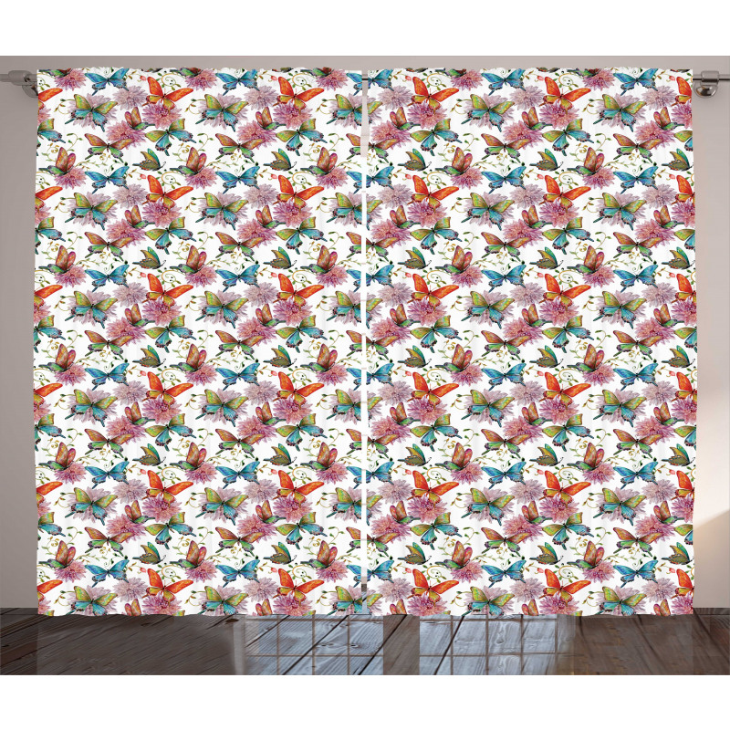 Retro Swallowtail Wings Curtain