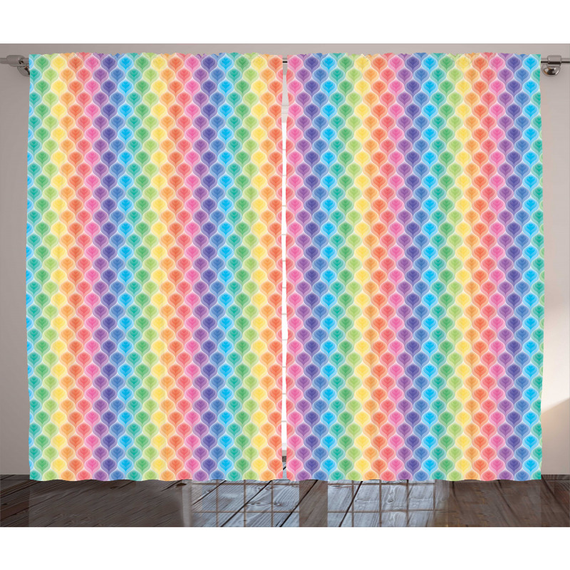 Digital Floral Pattern Curtain
