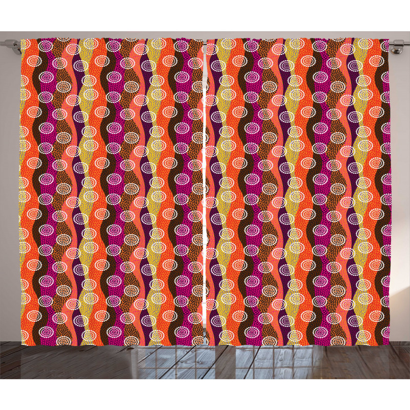 Colorful Circles and Dots Curtain