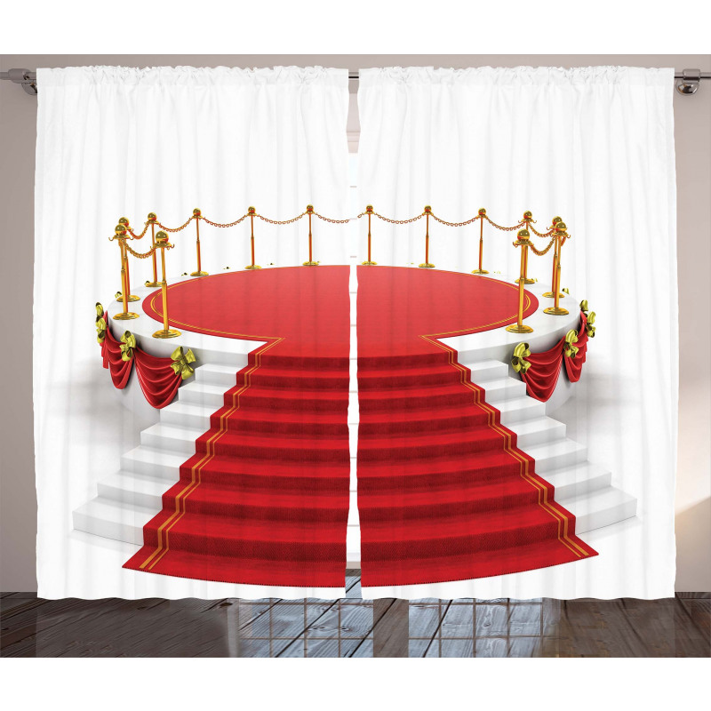 Round Stage with Stairs Curtain