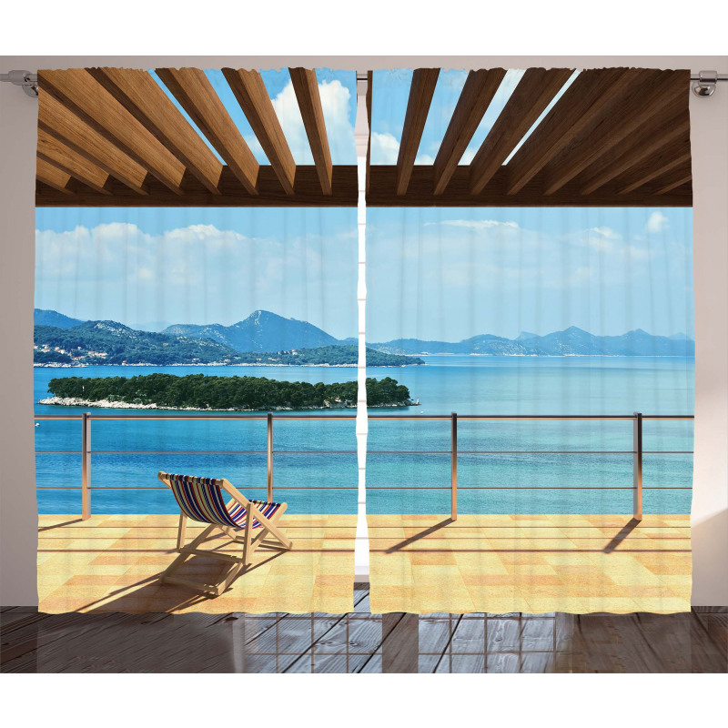 Balcony Panoramic Seascape Curtain