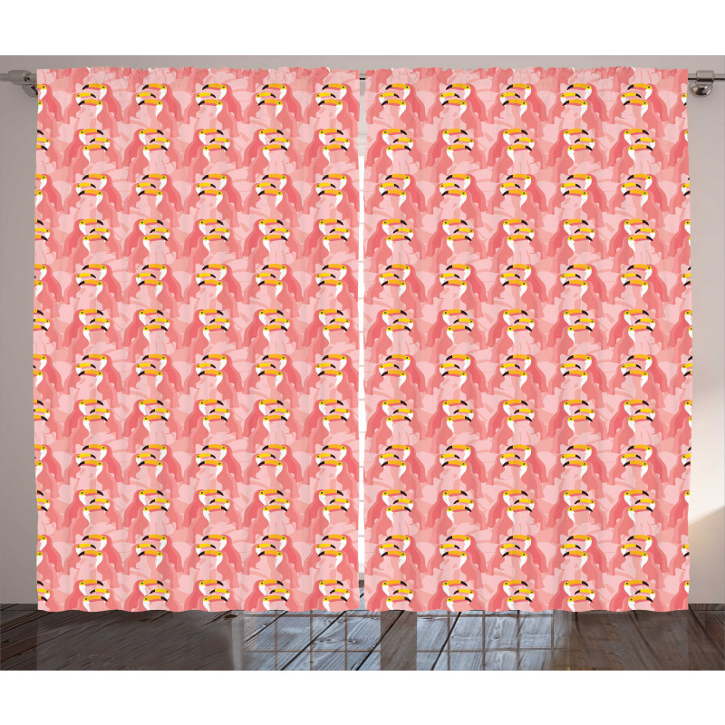 Tropical Bird Hawaii Pastel Curtain