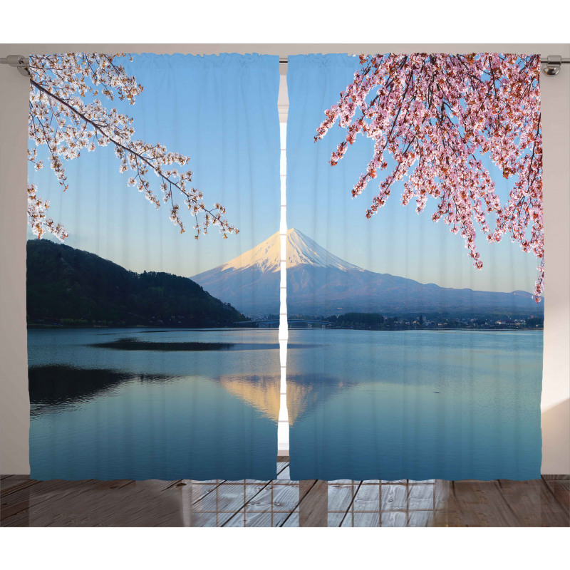 Japan Mountain and Sakura Curtain