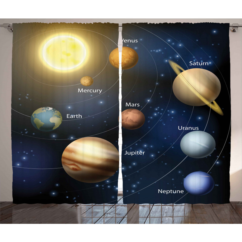 Solar System Planets Curtain