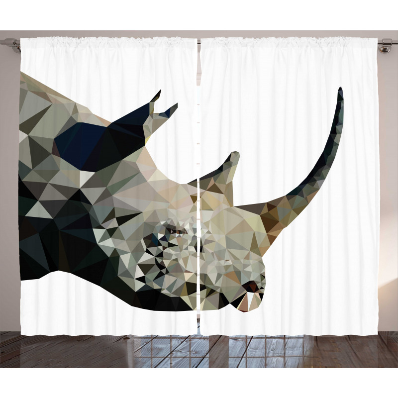 Polygonal Savannah Wildlife Curtain