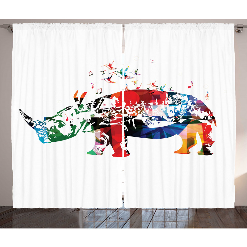 Musical Notes Animal Curtain