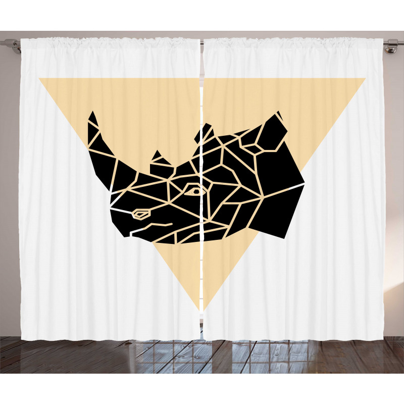 Angular Animal Design Graphic Curtain