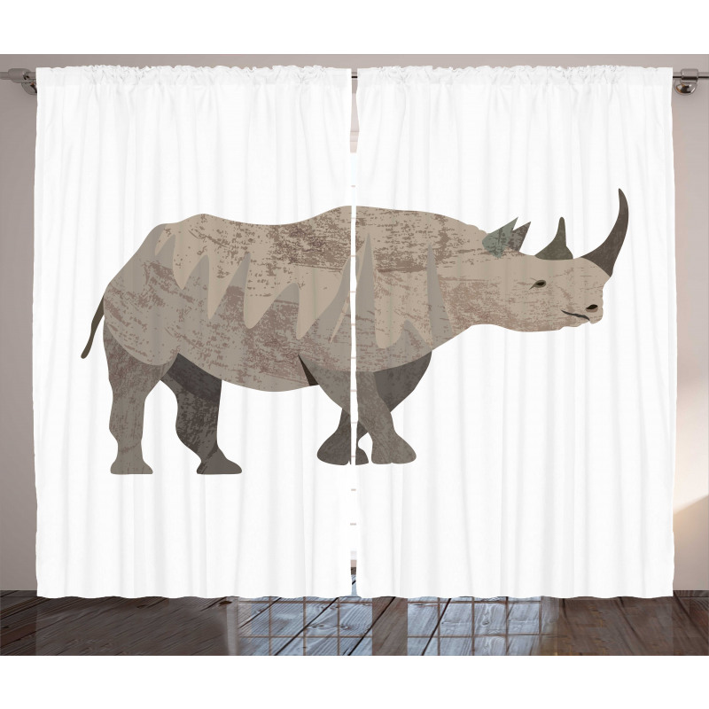 Herbivore Animal Monochrome Curtain