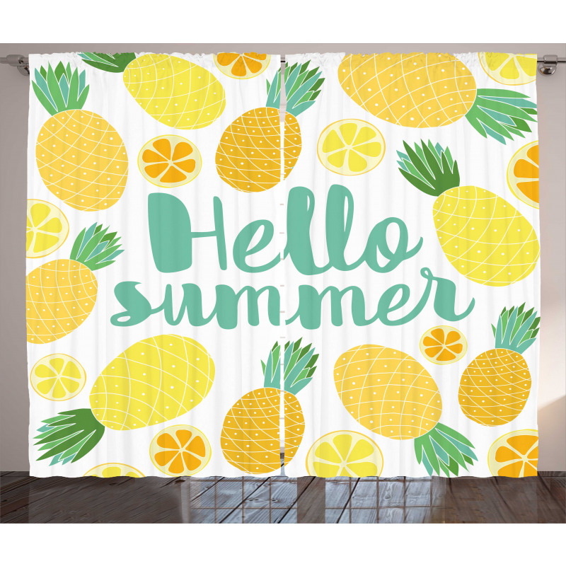 Pineapples and Fruits Curtain