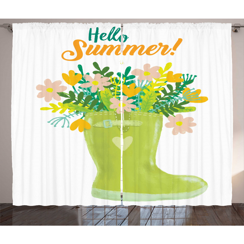 Green Tone Garden Boot Curtain