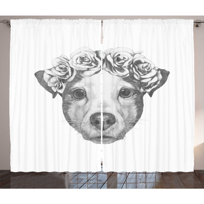 Floral Head Wreath Curtain