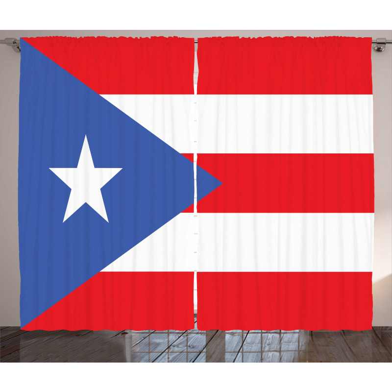 Ülkeler Perde Büyük Puerto Rico Bayrağı Desenli Gezi