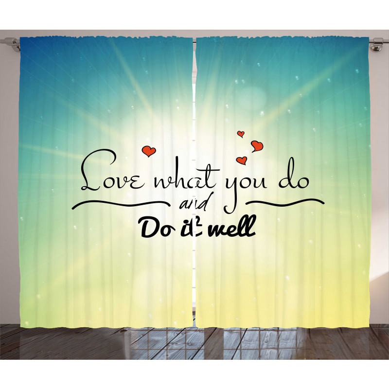 Hearts and Powerful Message Curtain