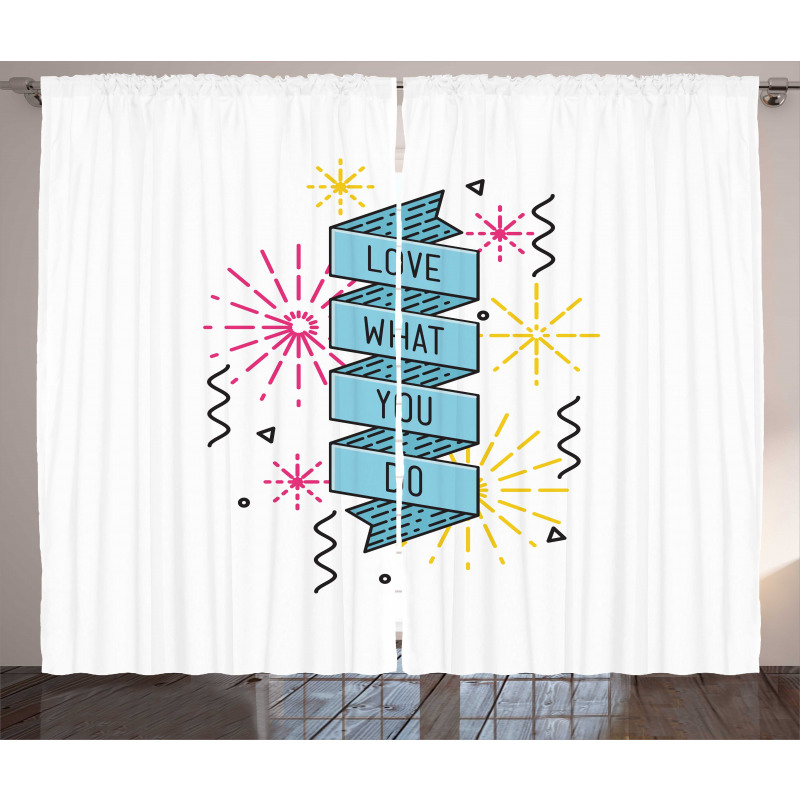 Dashed Starburst Stripes Curtain