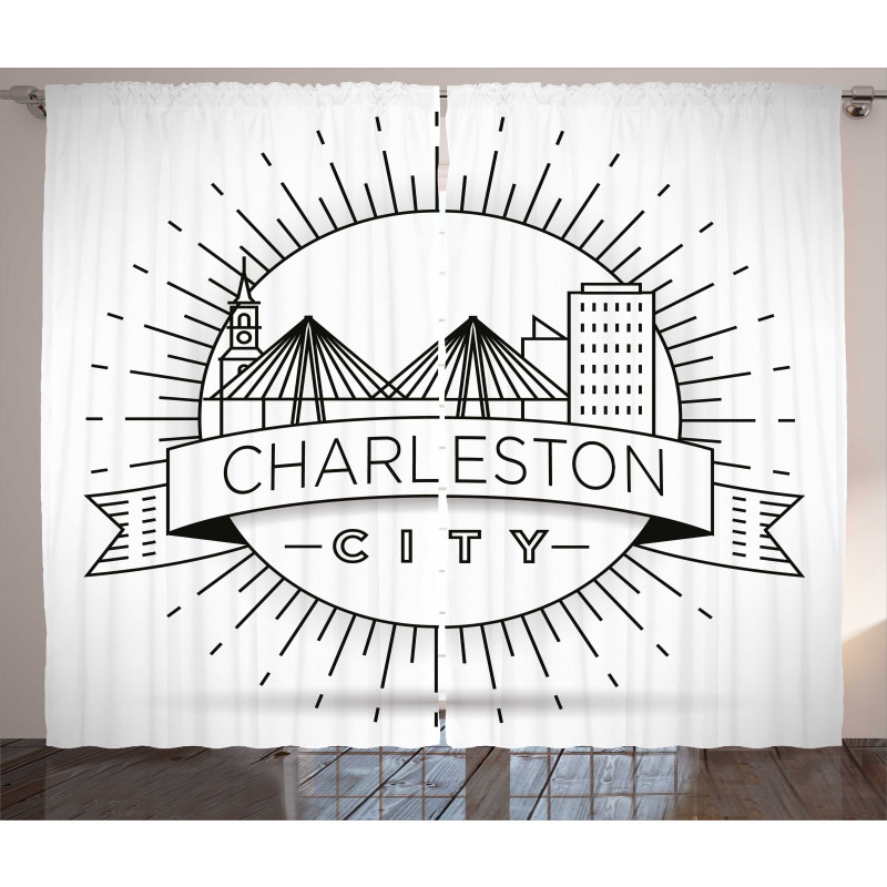 Minimal City Skyline Curtain