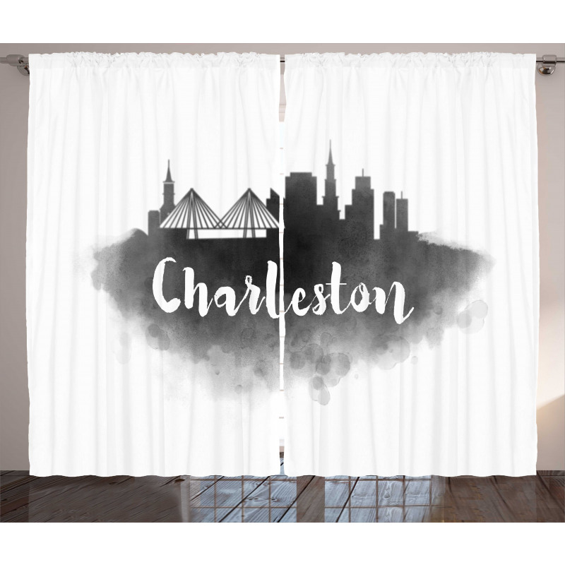 Smoky Style City Skyline Curtain