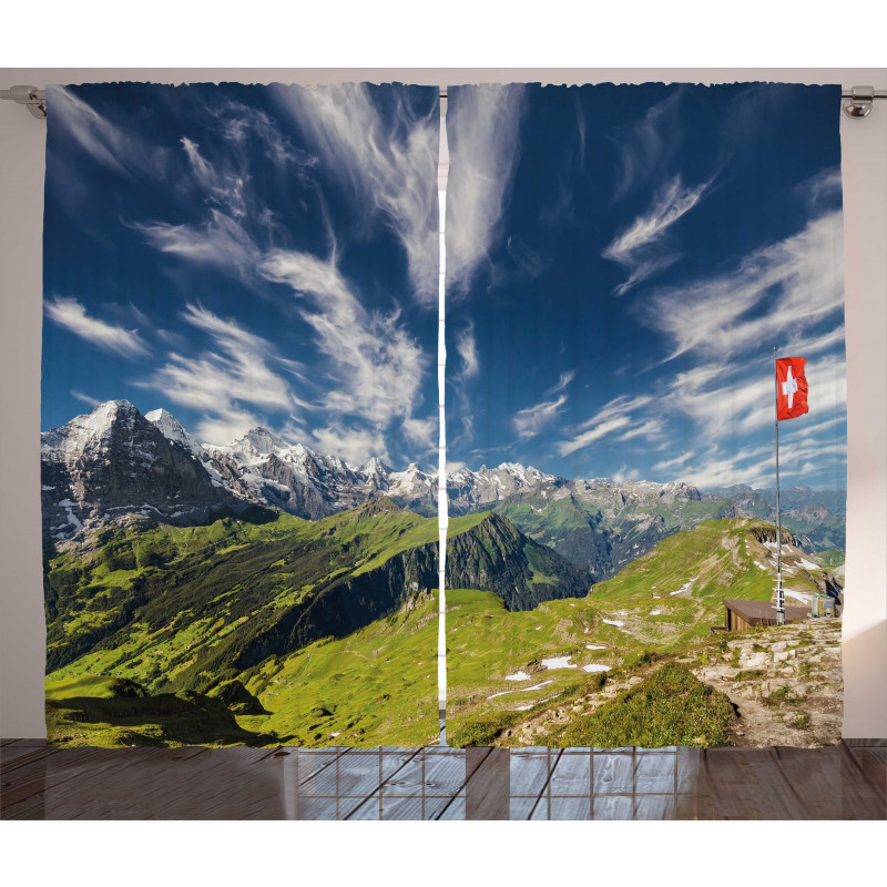 View of the Swiss Alps Curtain