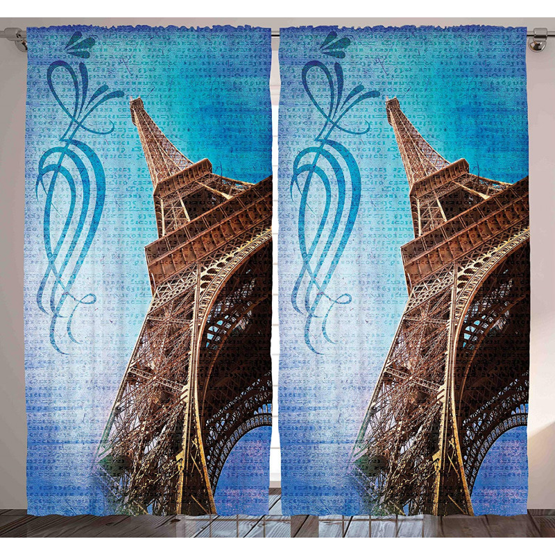 Tilt Shot Eiffel Tower Travel Curtain