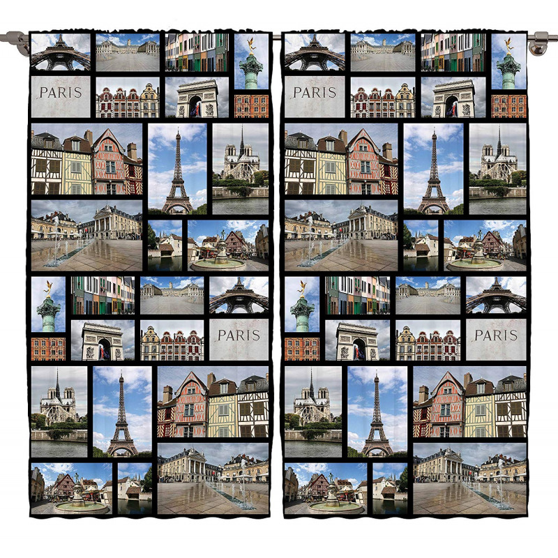 France Iconic Landmarks Photo Curtain