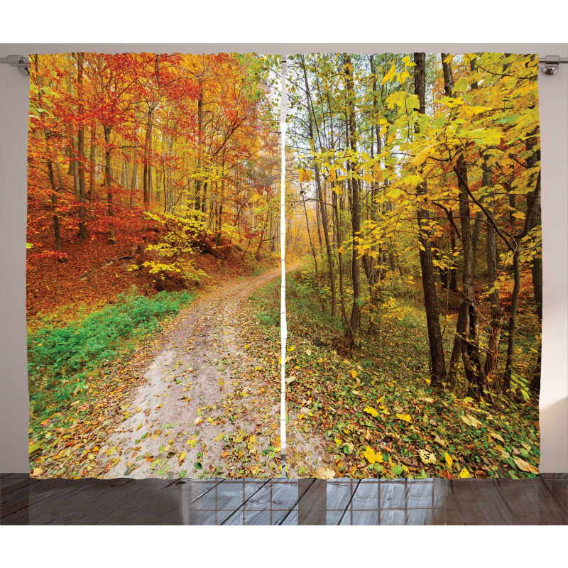 Colorful Autumnal Landscape Curtain