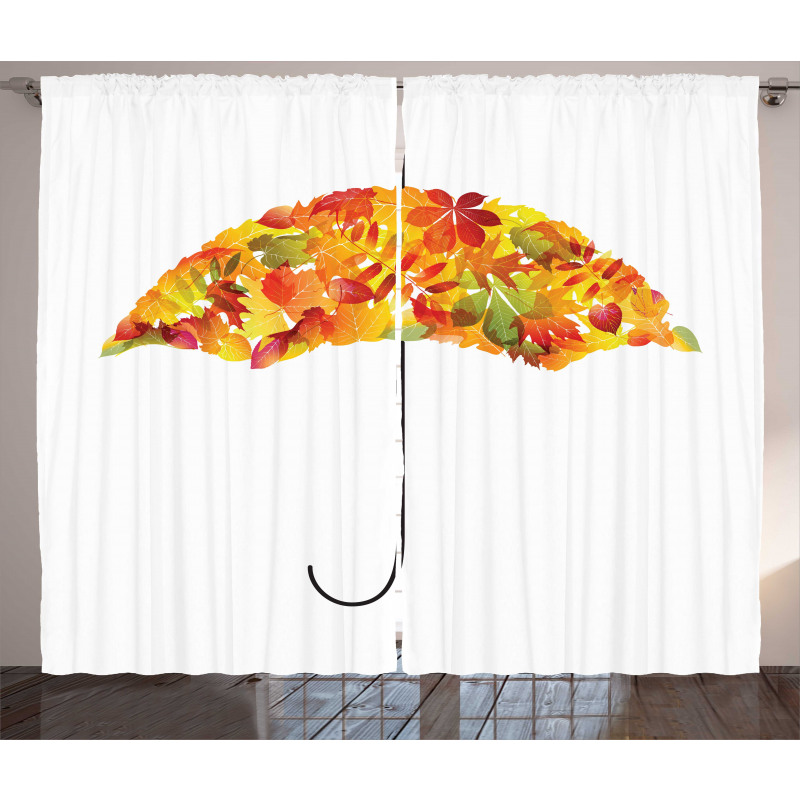 Abstract Umbrella Fall Leaves Curtain