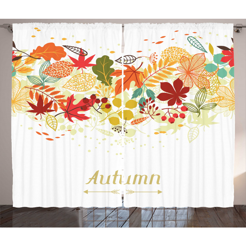 Autumn Leaves Border Curtain