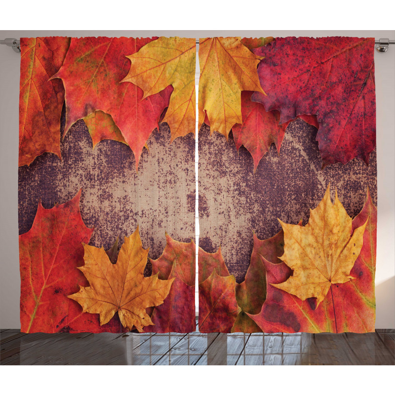 Bunch of Autumn Leaves Wood Curtain