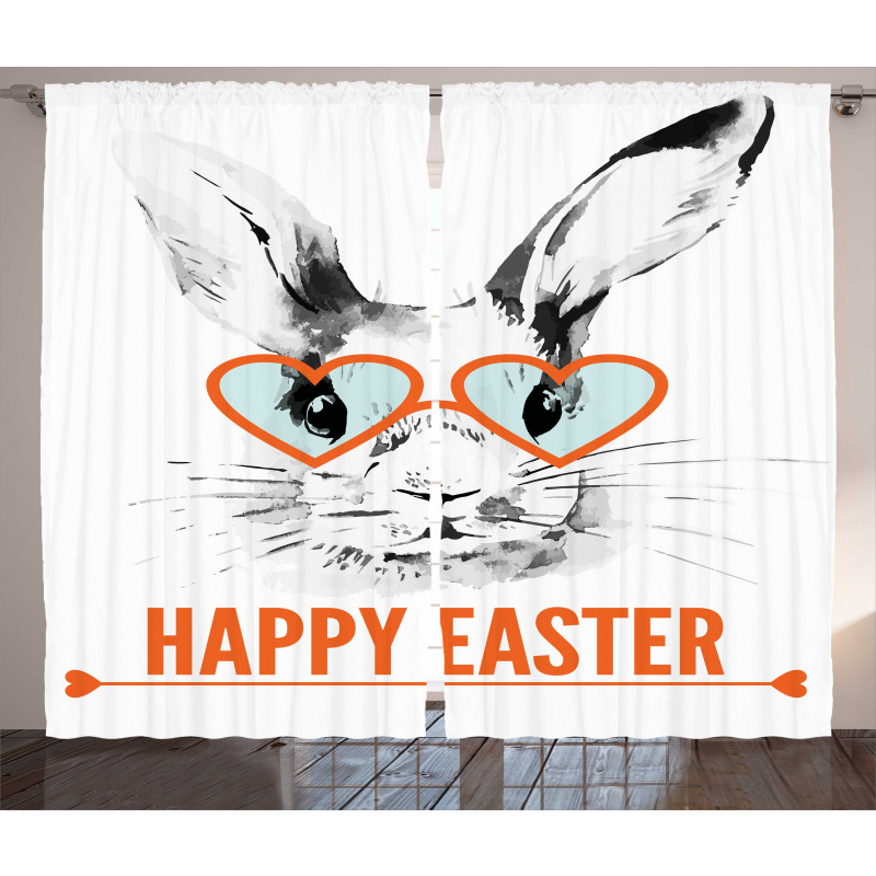Funny Bunny Glasses Curtain