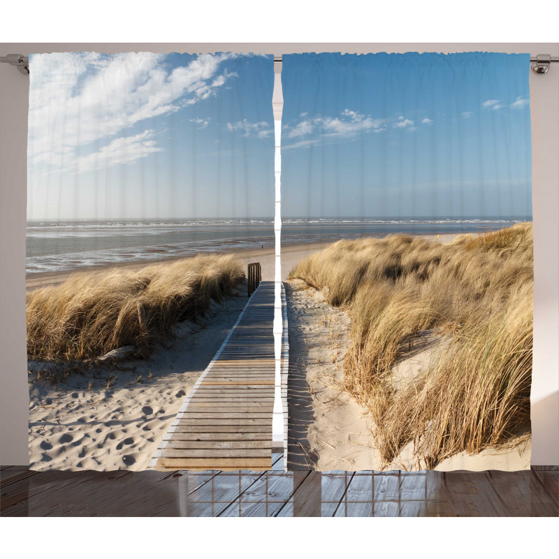 Summer Germany Coastal Sea Curtain