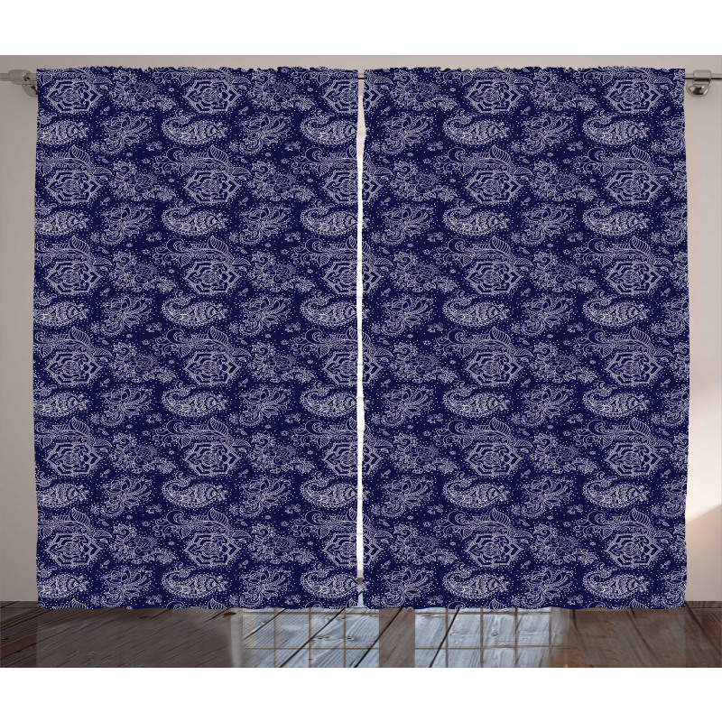 Flowers Paisley Fantasy Art Curtain