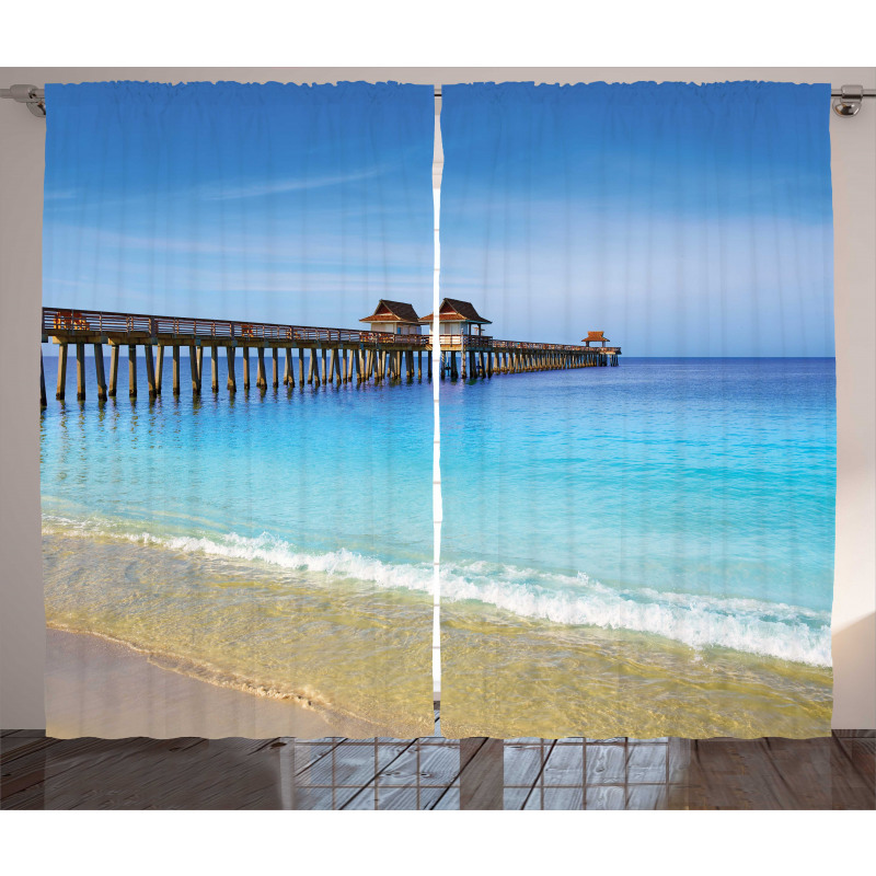 Florida Beach Sunny Day Ocean Curtain