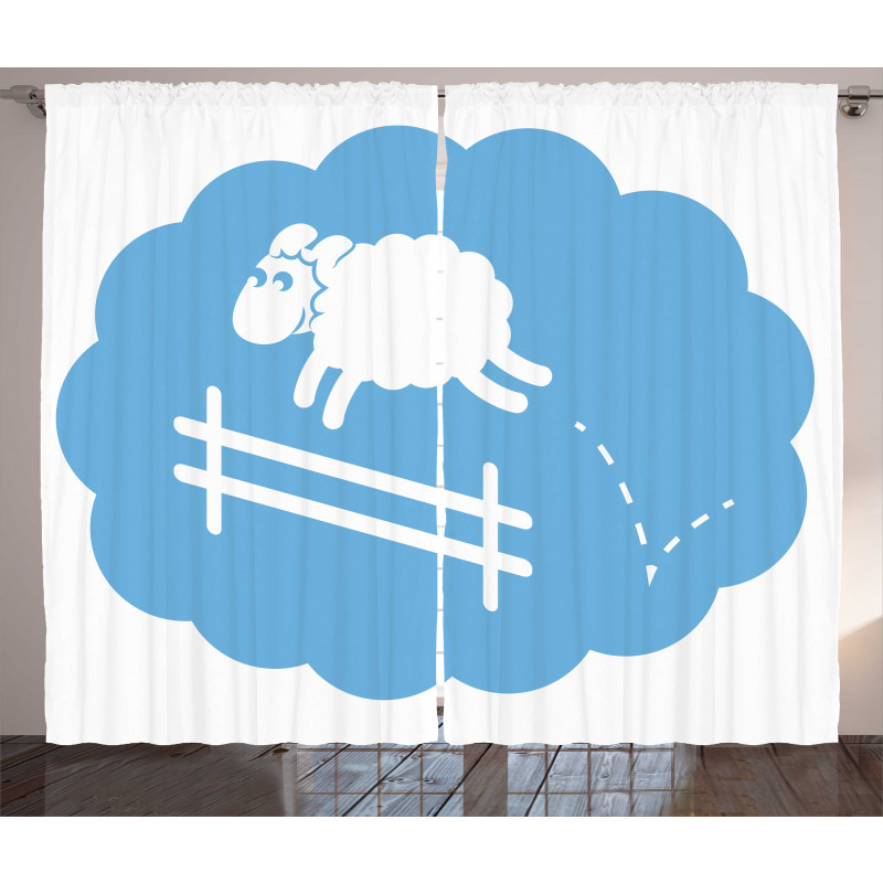 Counting Sheep Cloud Jumping Curtain