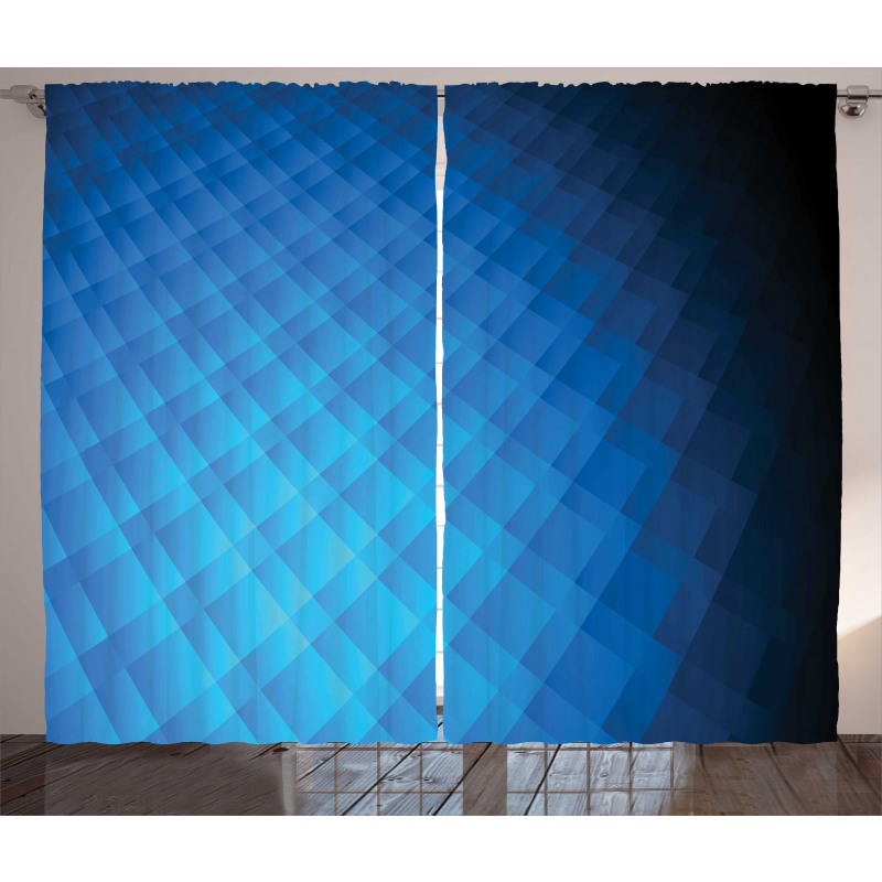 Vibrant Geometric Ombre Square Curtain