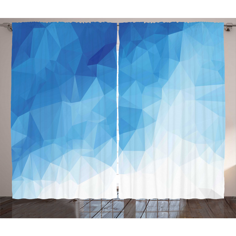 Abstract Polygonal Ombre Art Curtain