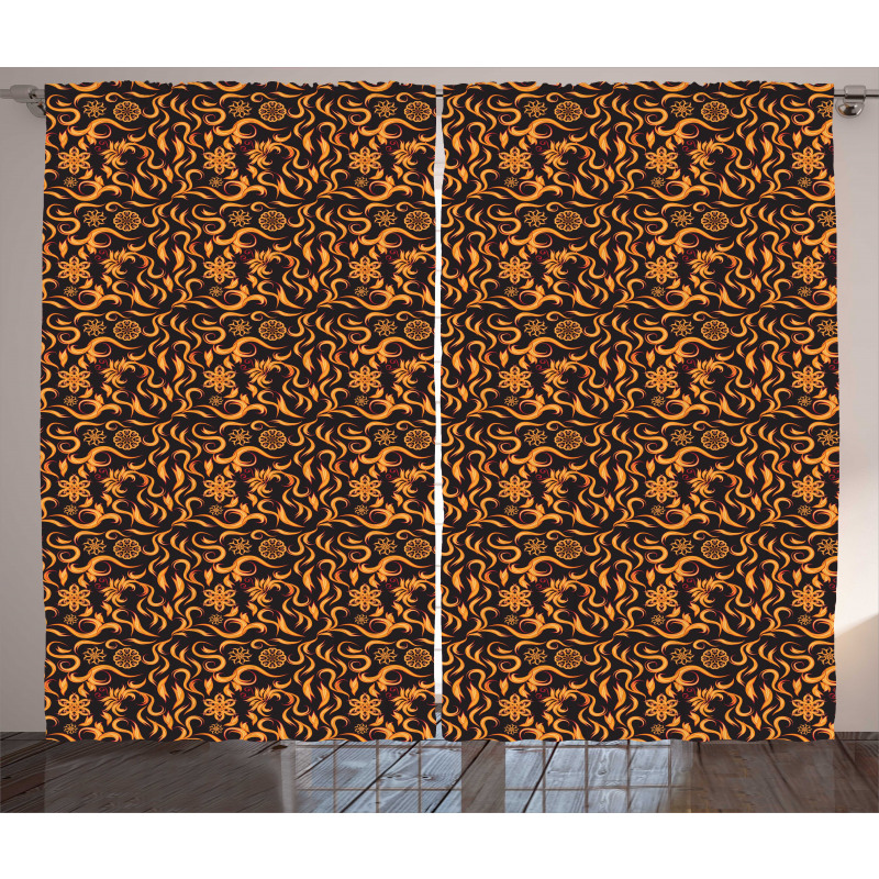 Swirl Flame Patterns Fire Curtain